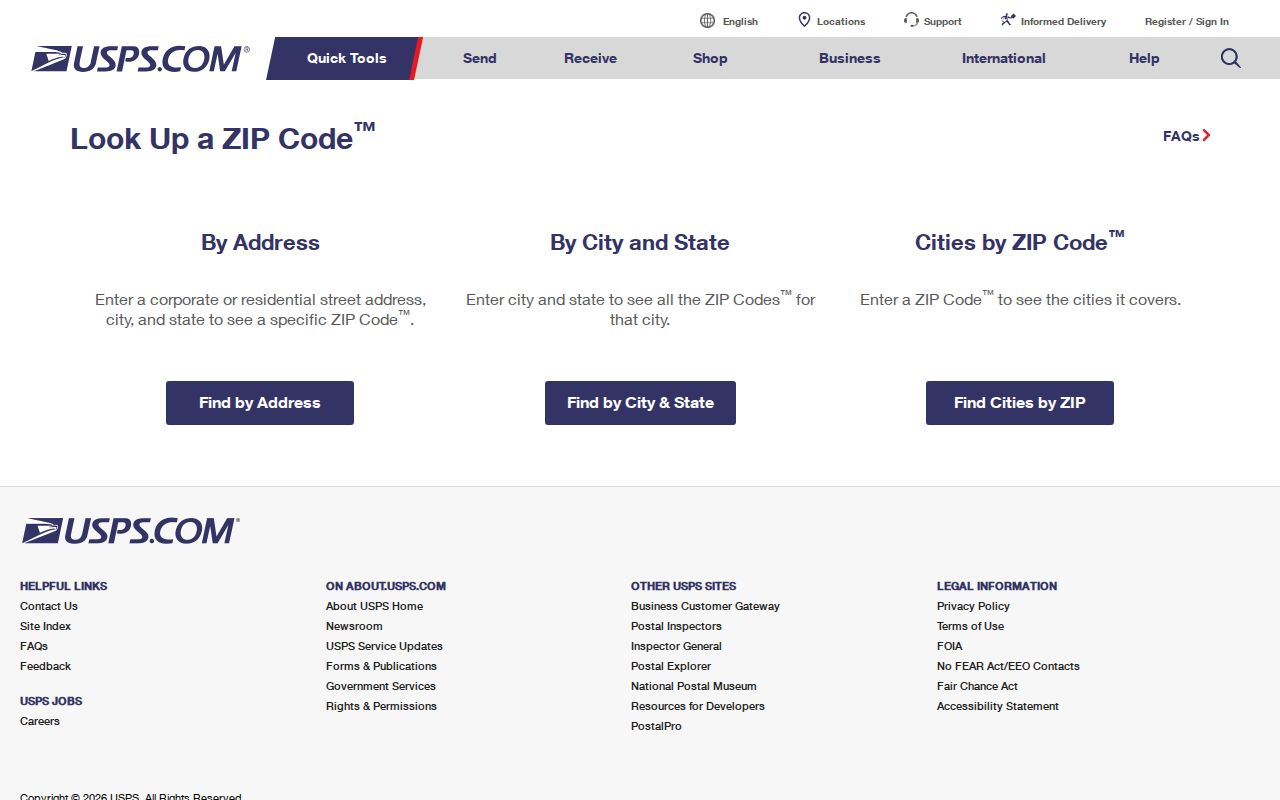 Mequon ZIP code directory lookup on the USPS website
