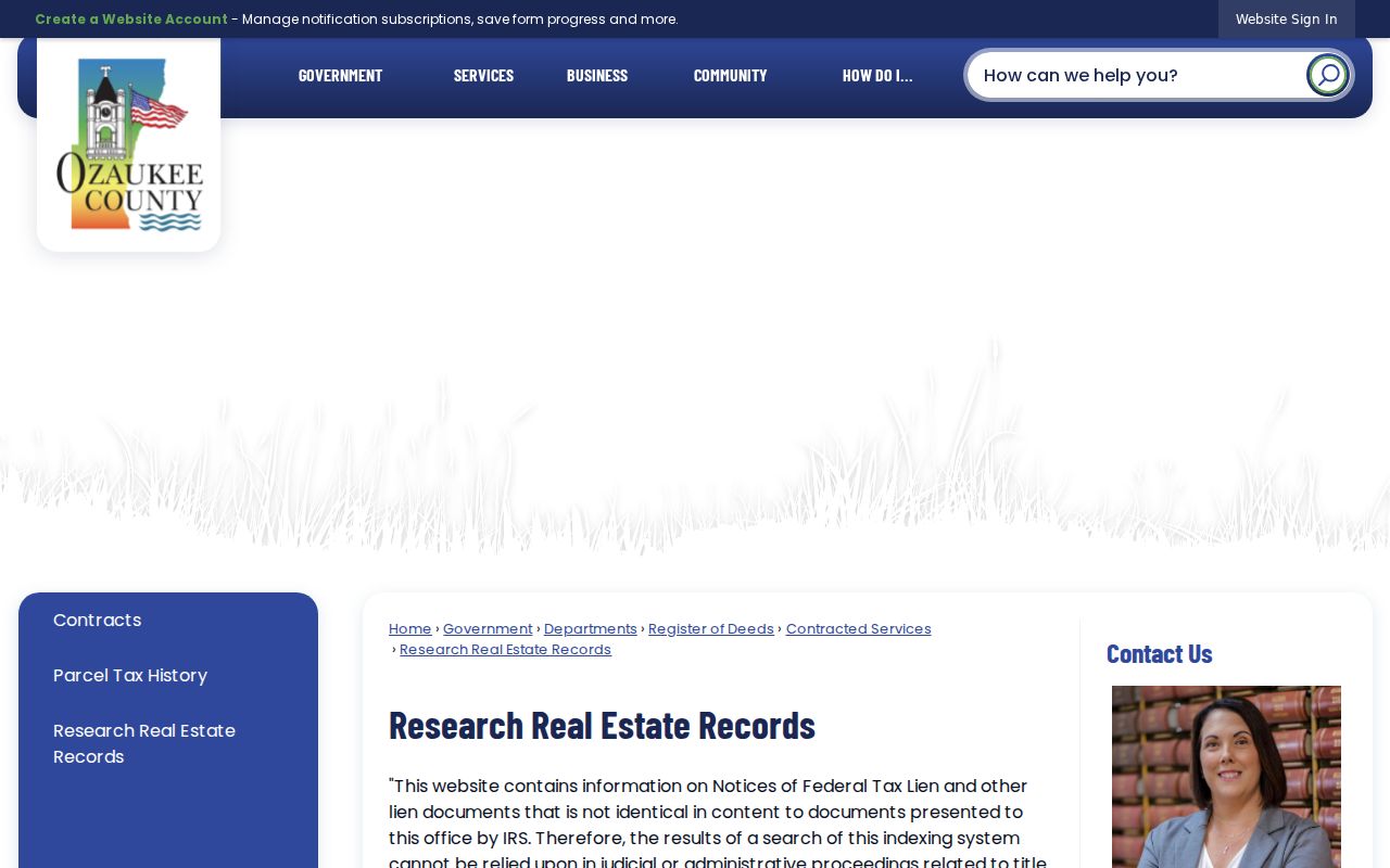 Mequon previous residents research through Ozaukee real-estate records